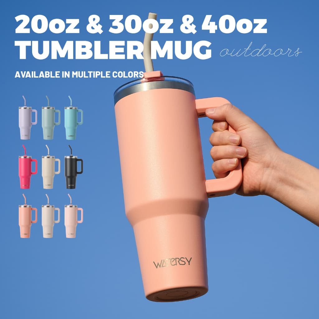 WATERSY Garrafa Térmica Inox Portátil 891ml Copo Térmico com Tampa e Canudo, Aço Inoxidável
