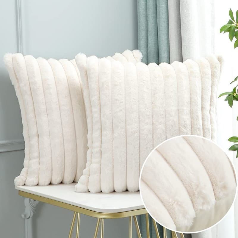 KIT 2 Capas Em Pelucia Wave Soft Canelada - 45x45Cm (LADO UNICO)