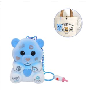 Chaveiro Urso de Pelúcia com Música e Gravação de Voz, Decoração Fofa para Bolsas Presente Feminino