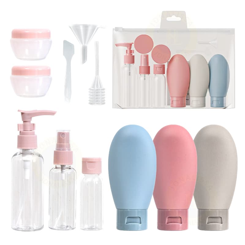 Kit Viagem 11 Peças - Frascos Vazios para Cosméticos, Perfume e Loções-S1