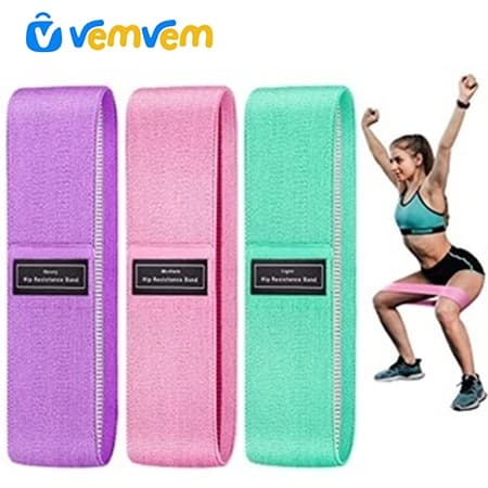Kit 3 Faixas Elásticas Mini Band Hip Band Resistência Exercícios Glúteos Pernas Fitness Academia