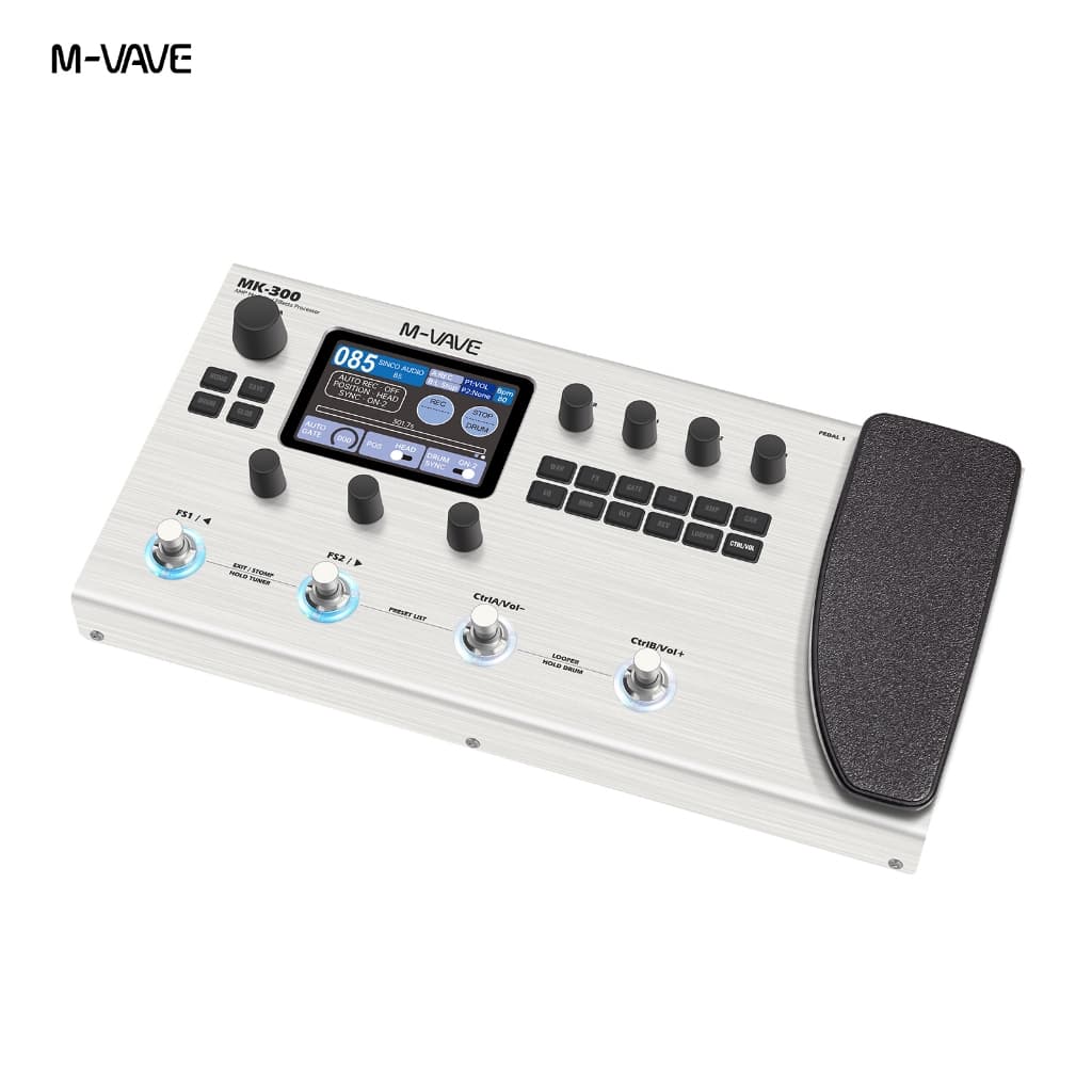 M-VAVE MK-300 Efeito multifuncional para guitarra/baixo 120 AMP Modelos 11 Módulos de efeito 150s STEREO LOOP Peças