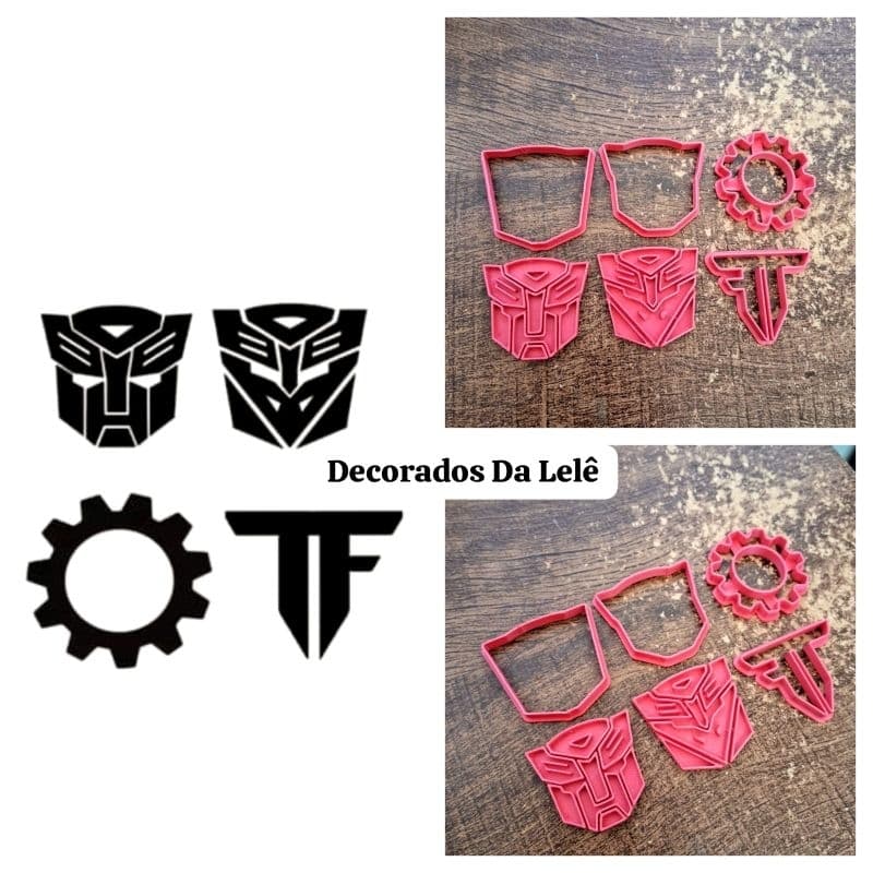 kit Cortador transforme, para pasta americana cuppecke e pirulitos, transformes