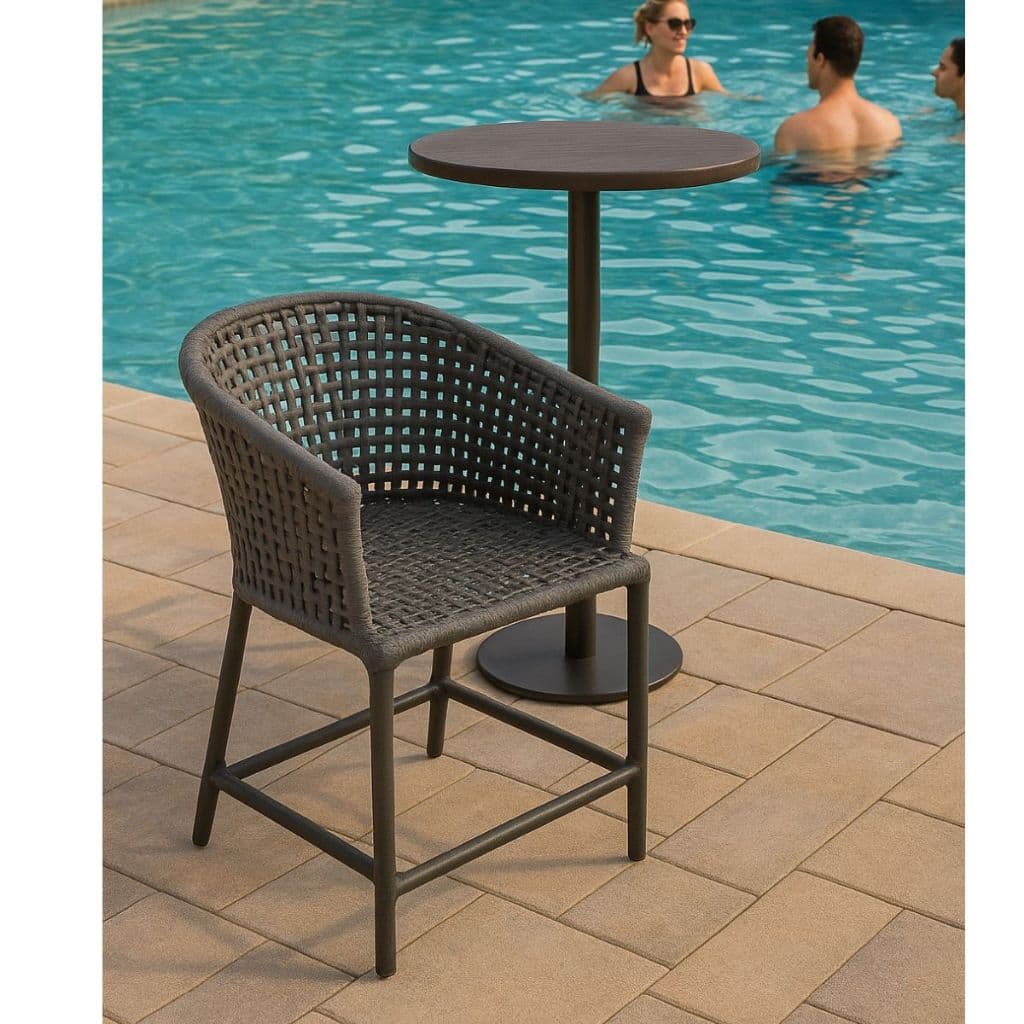 Cadeira Paris Luxo de Alumínio Reforçado para Área de Piscina e Lazer com Corda Náutica Premium
