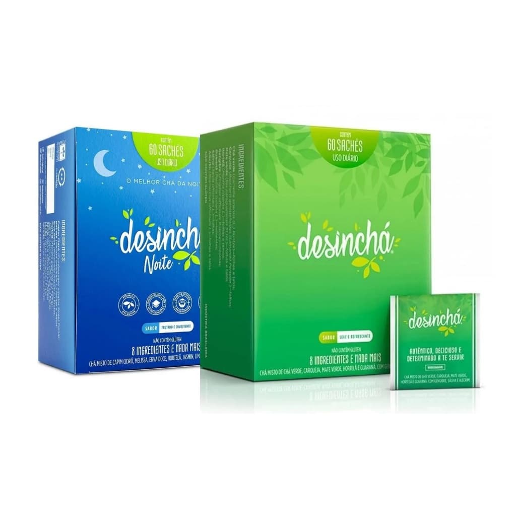 KIT Desinchá Dia e Noite 120 Sachês 100% Original