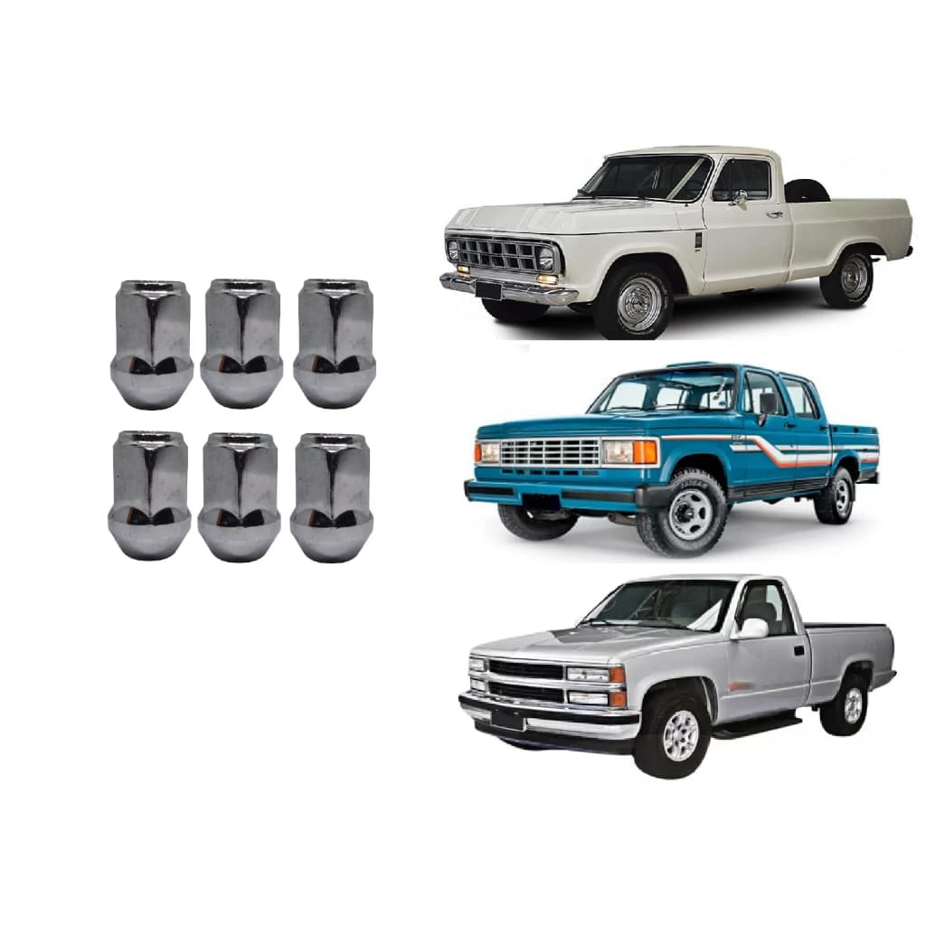 6 Porcas Cromadas Roda Gm D10 D20 Silverado S10 Blazer