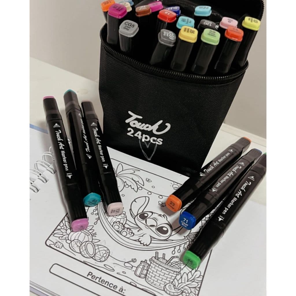 KIT DE COLORIR (1 KIT DE CANETAS 24 UNIDADES + 1 LIVRO DE COLORIR)