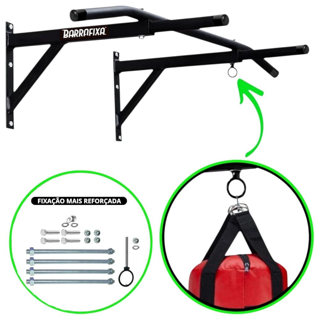 Barra Fixa Parede Crossfit Pull-up Chin-up Tríceps Paralelas Fixação Reforçada