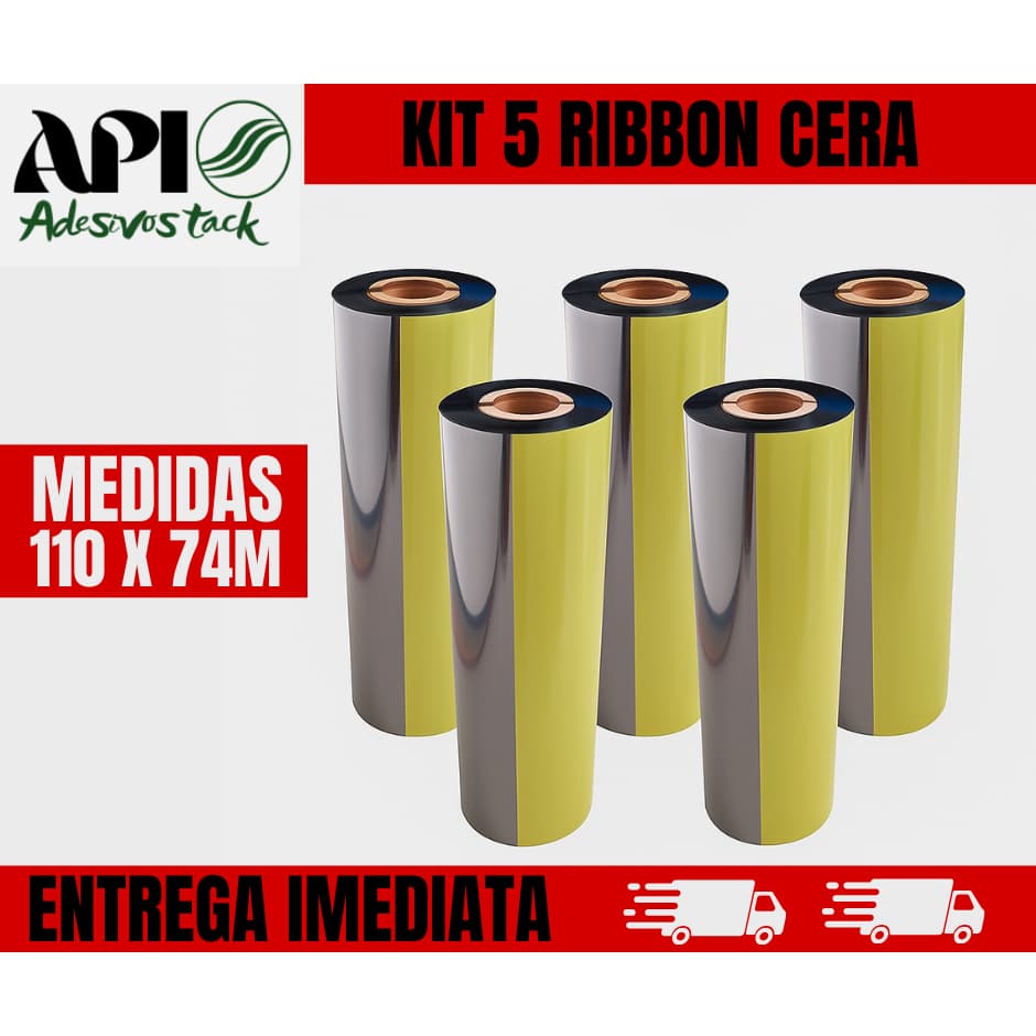 KIT 5 RIBBON CERA - 110MM X 74M