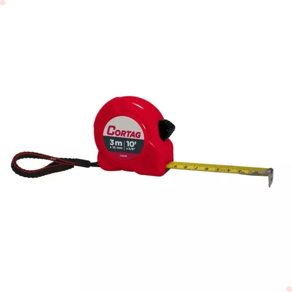 Trena De Aço Resistente Profissional Auto Trava 3m/16mm Trena Manual  Cortag 10"
