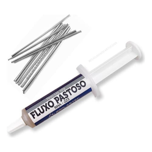 10 Varetas Salva Chip Cast Metais + Fluxo Pastoso Rma 223 Seringa