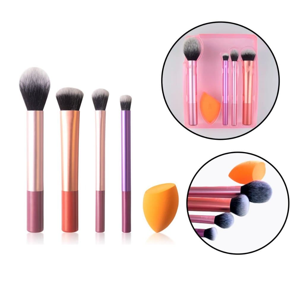 Kit de Pincéis Maquiagem Profissional Completo Cerdas Macias Alta Qualidade para Olhos Rosto e Make