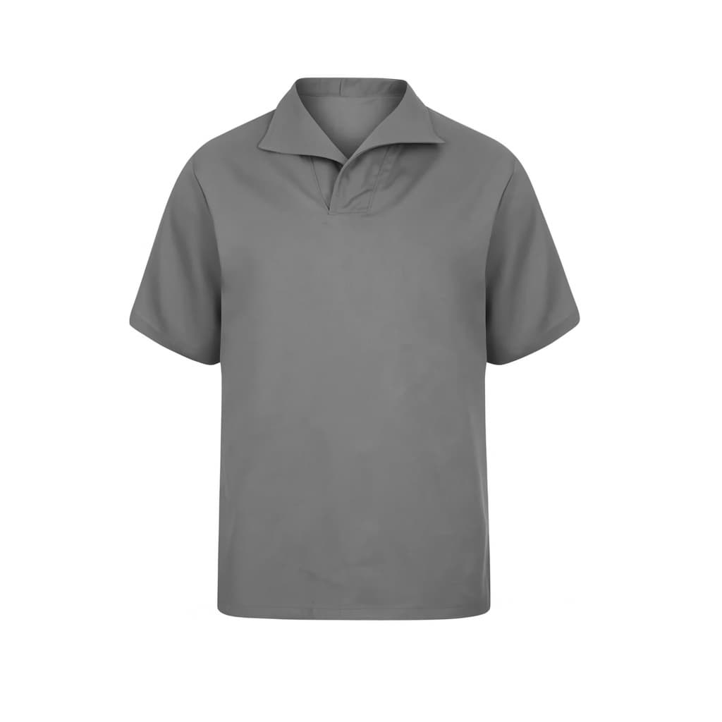 Camisa de Brim SANTISTA MANGA CURTA SEM BOLSO - Gola Italiana