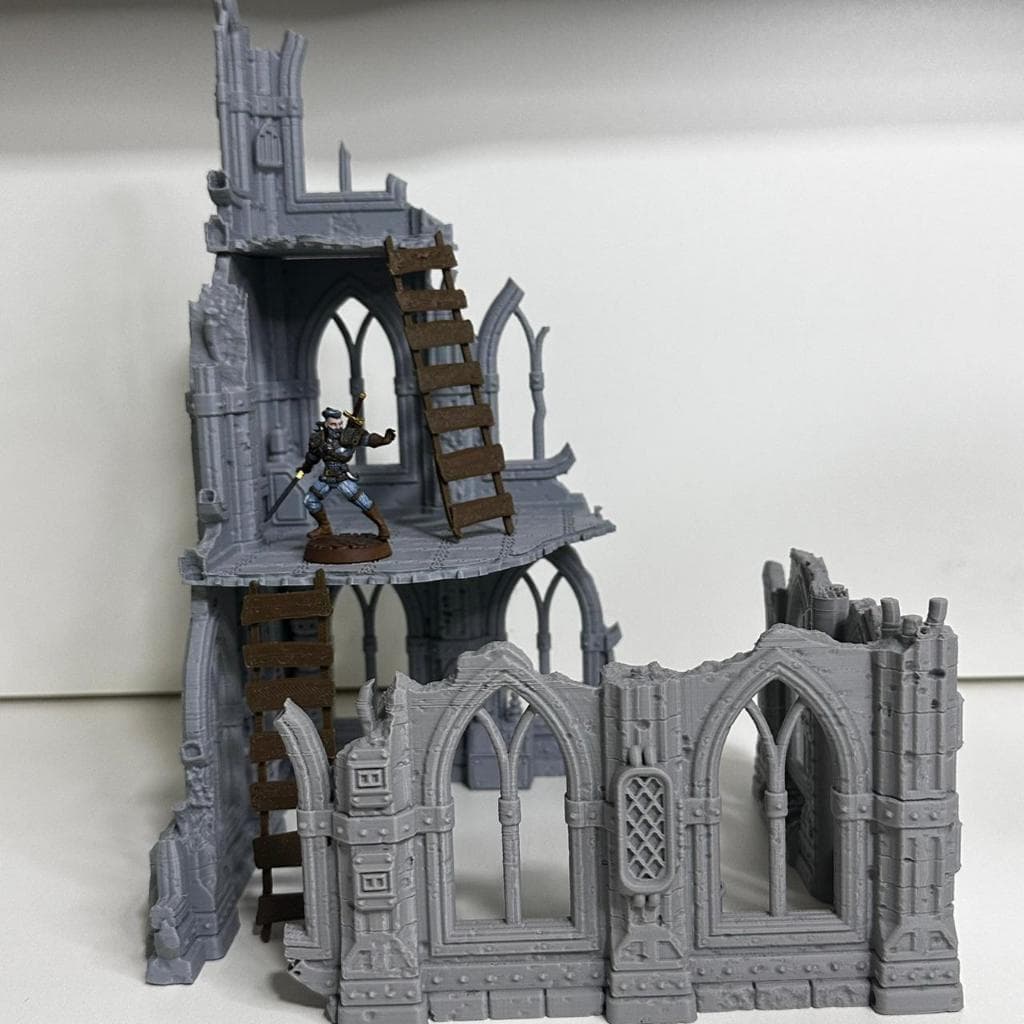 Castelo em Ruínas para RPG Cenário Maquete Diorama