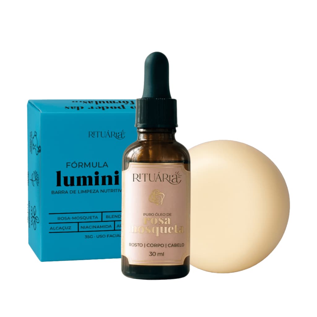 Kit Rituária Óleo Rosa Mosqueta Sabonete Clareador Lumini