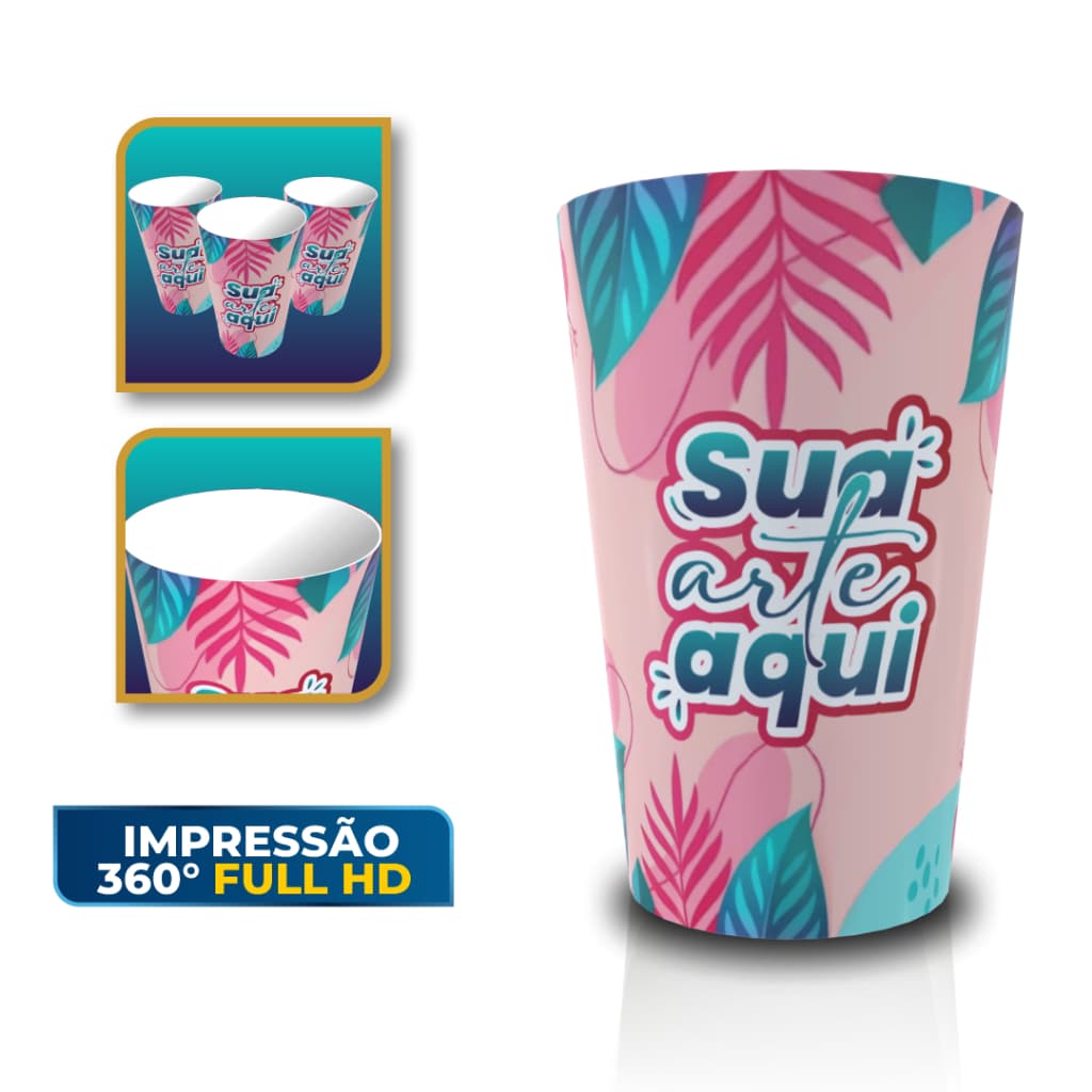 15 Copos 500ml Personalizado 360° Infantil Festas Criança