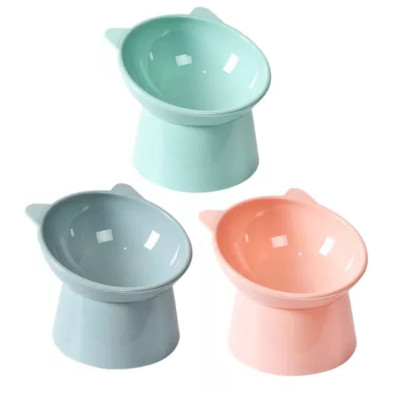 Kit com 2 Comedouro Elevado Gatinho para Cães e Gatos