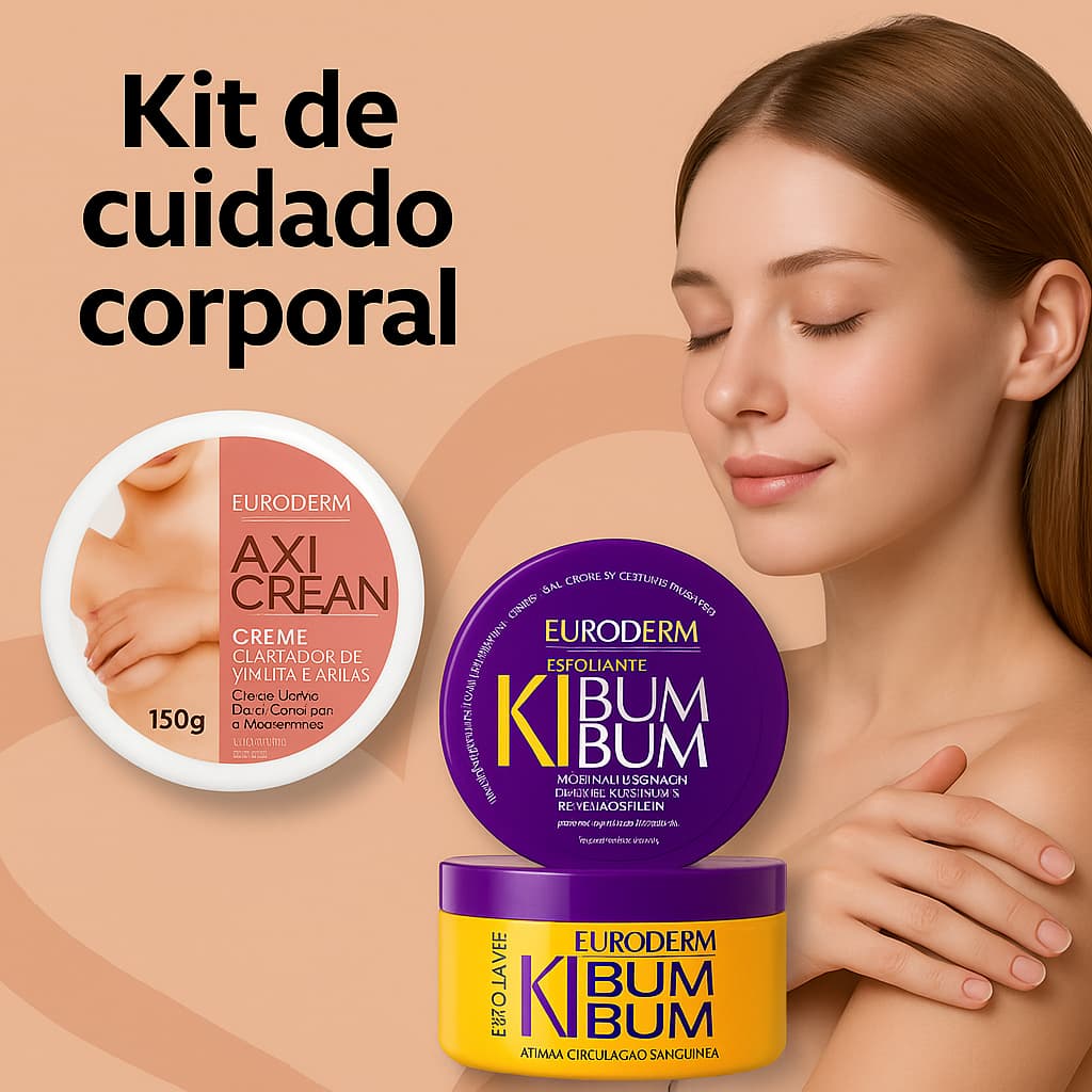 Kit Cuidado Corporal Clareador de Axila e Virilha + Esfoliante Corporal Kibumbum Euroderme