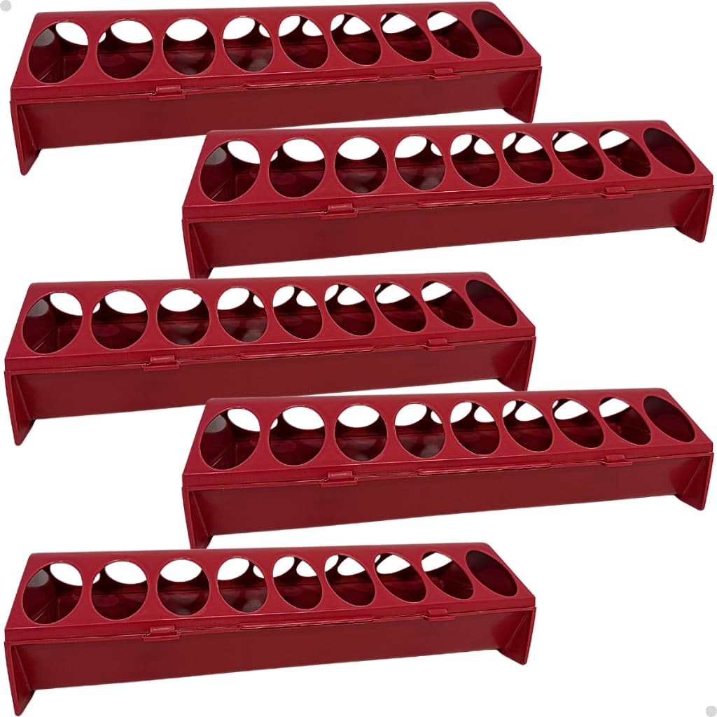 Kit 5 Comedouro Calha Automático Aves Pintos Codornas Pássaros Granja