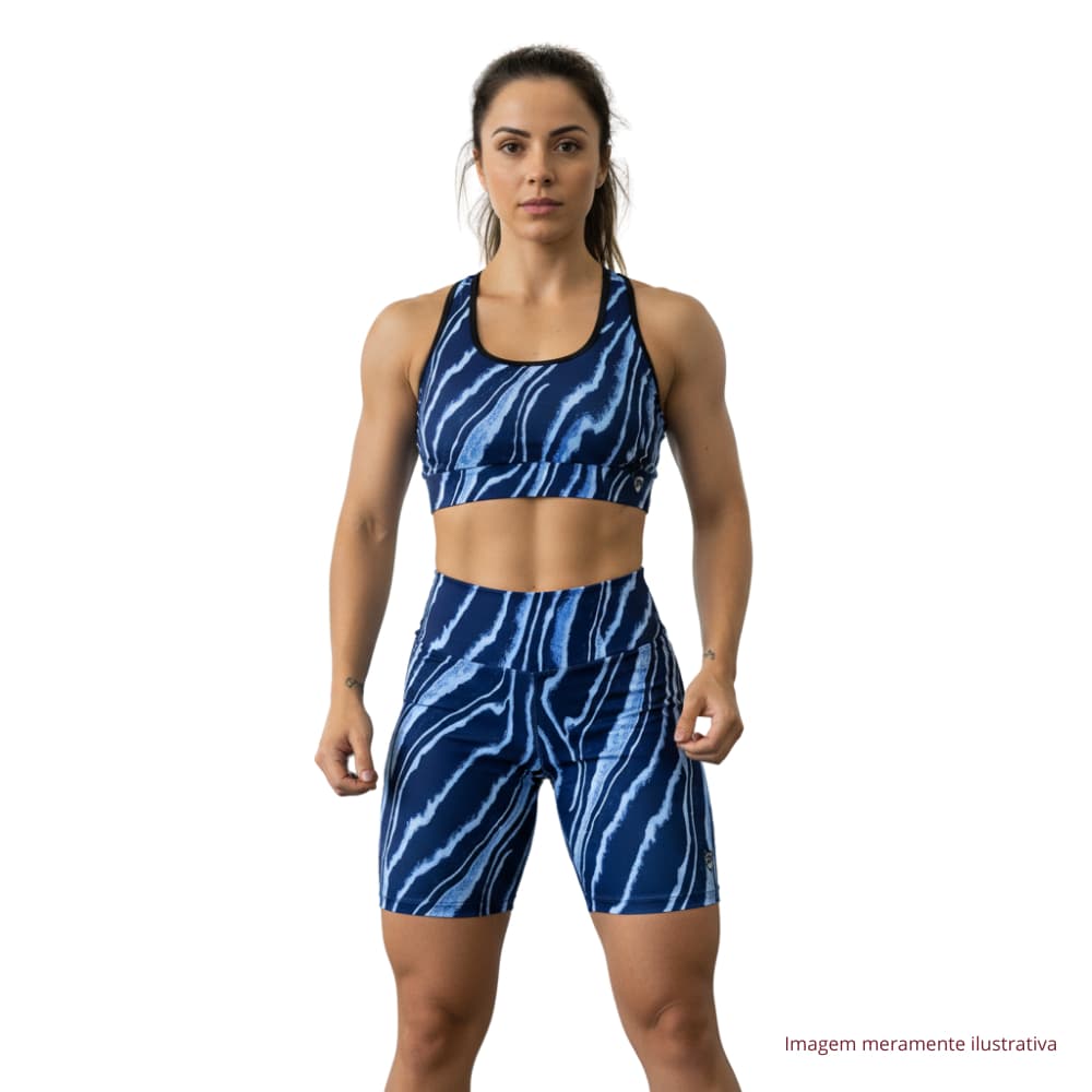 Conjunto Fitness Marinho Estampado GG