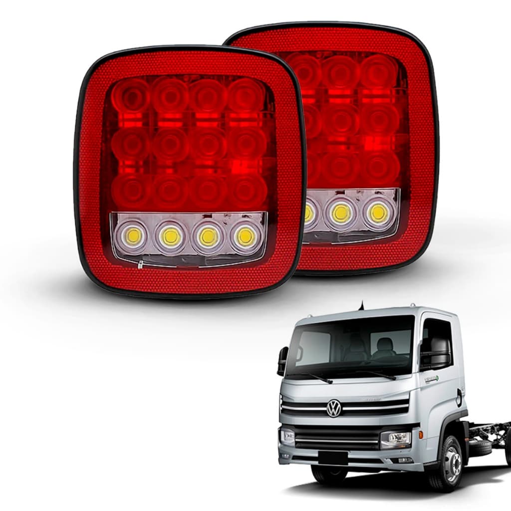 Par Lanterna Traseira Marmita Universal Bivolt 12/24 V Luz De Led Ford Cargo Worker Carretinha Cinoy