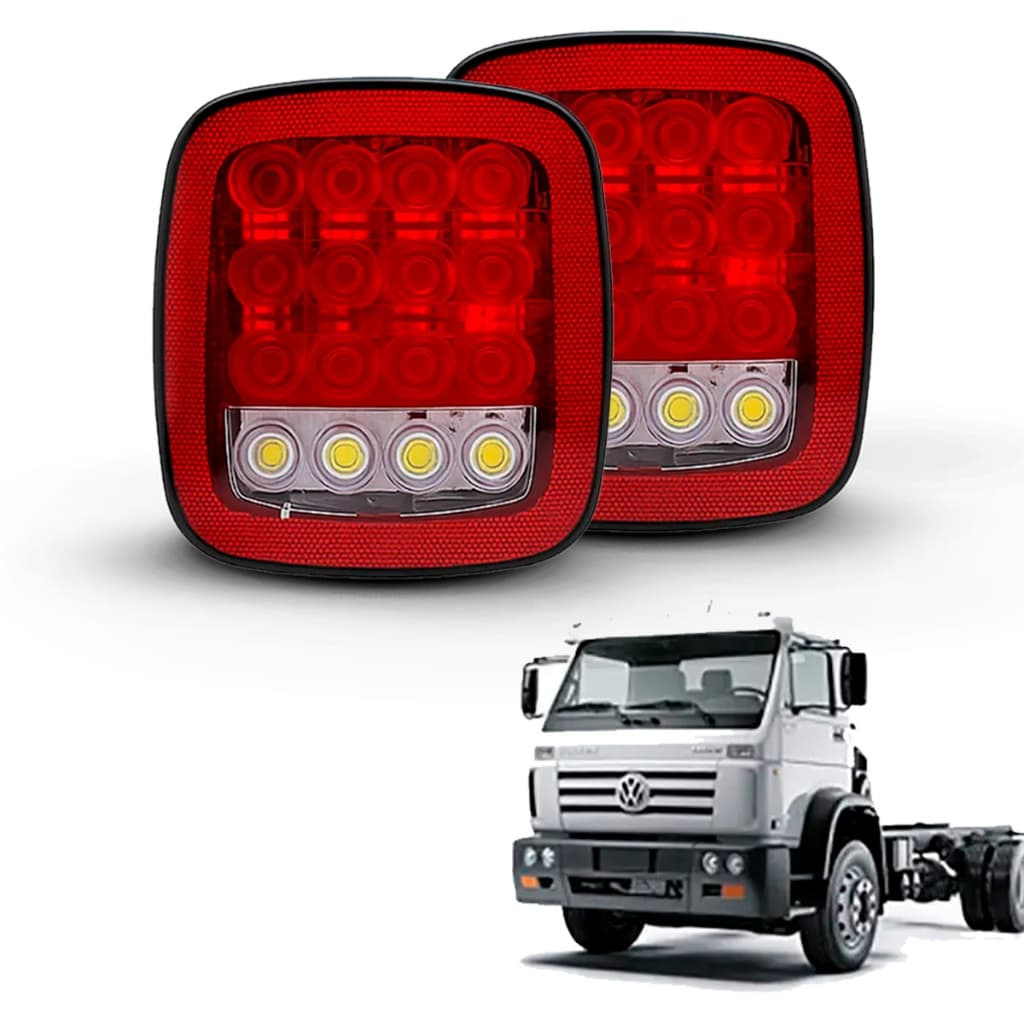 Par Lanterna Traseira Marmita Universal Bivolt 12/24 V Luz De Led  VW Worker Cinoy