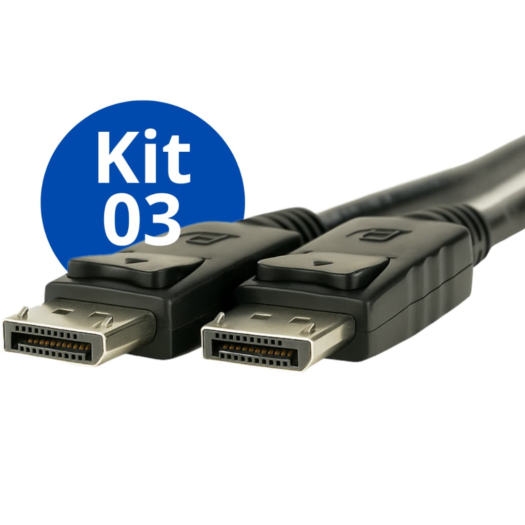 Ki 03 Cabo Displayport para Displayport HD 144hz Banhado a Ouro Home Games Alta Resolução