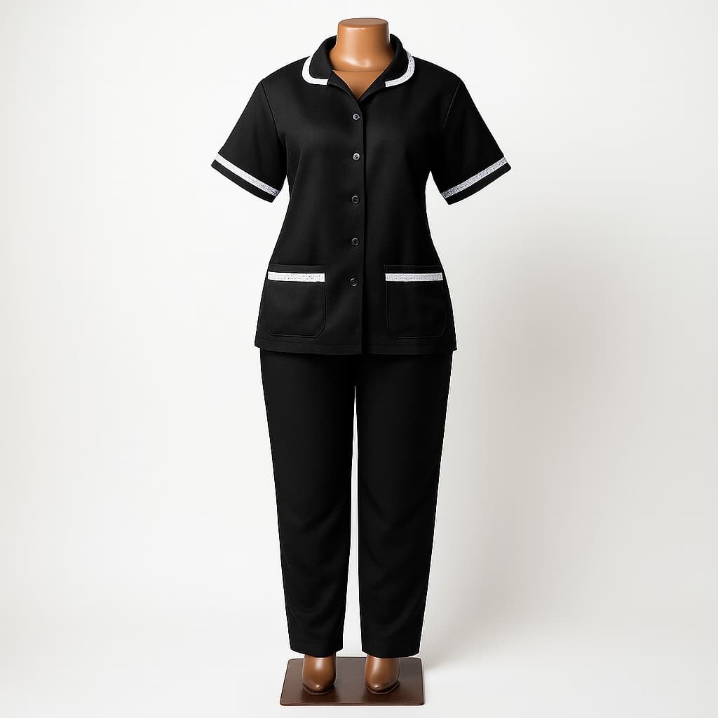 Conjunto Uniforme Doméstica Copeira Faxineira Babá Empregada