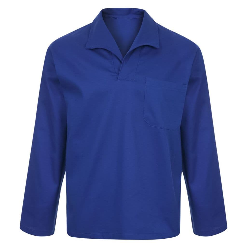 Camisa de Brim Santista UNIFORME MANGA LONGA - com bolso - Gola Italiana
