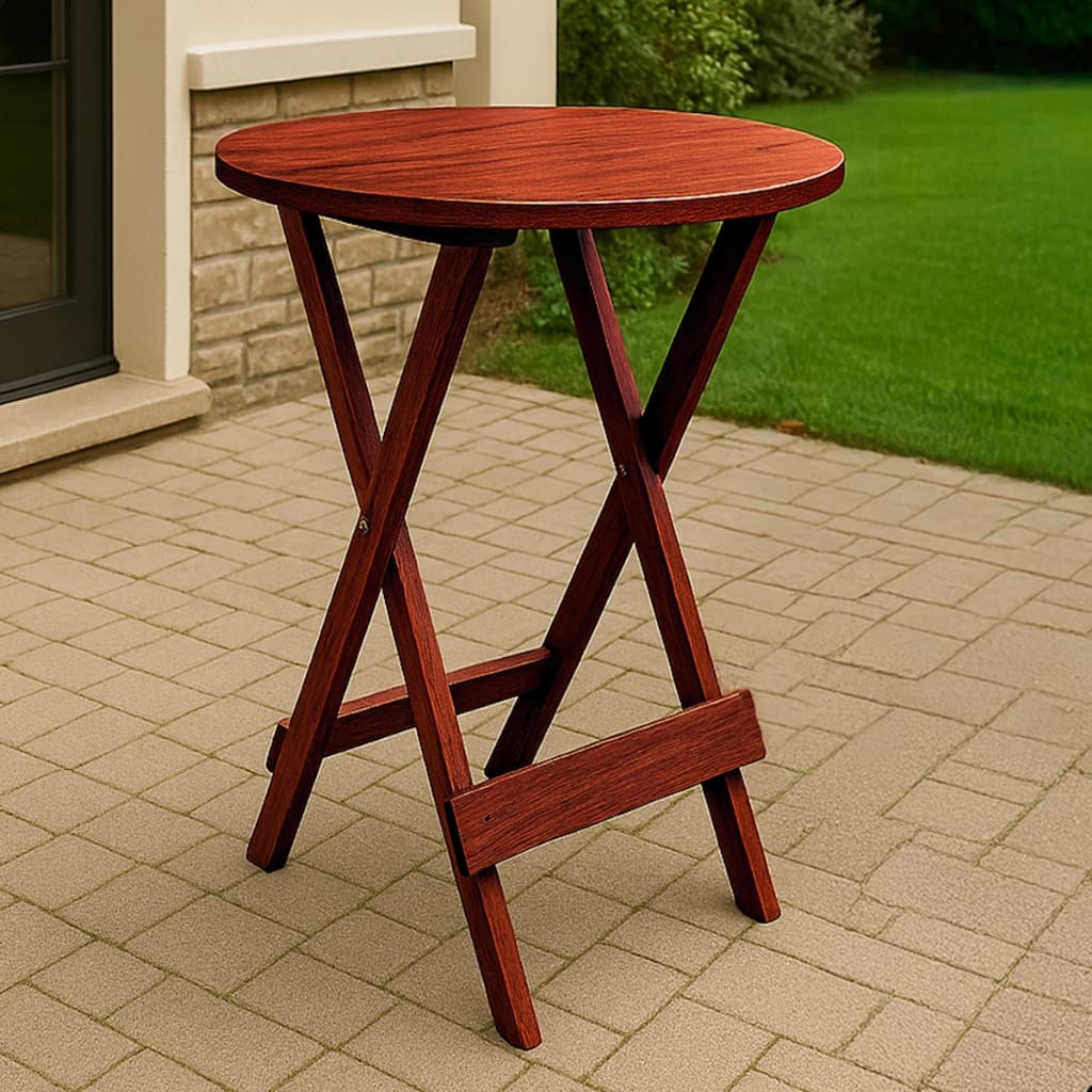 Mesa de madeira maciça dobrável bistrô Redonda 60x60cm bar restaurante