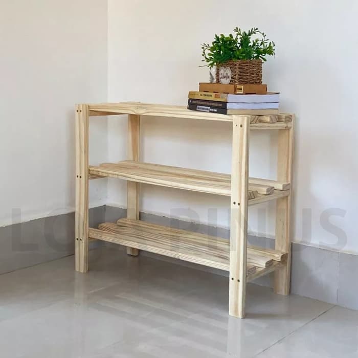 Sapateira 50X60X25  Com 3 Prateleiras Rústica Cor Marrom Real Seda