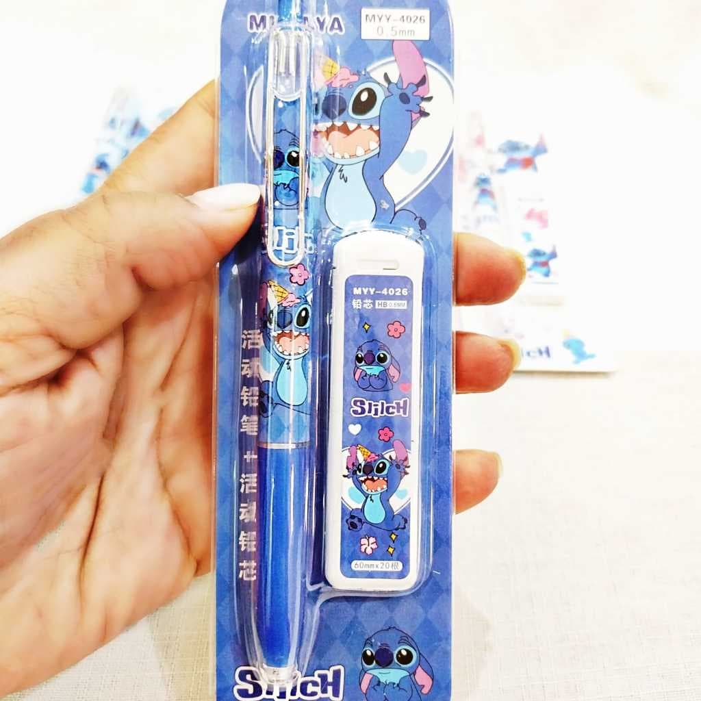 ❤️Kit Lapiseira 0.5 Stitch + Refil / Caixinha de Grafite – Estilo - para Escola, Trabalho - Presente - Must Have❤️