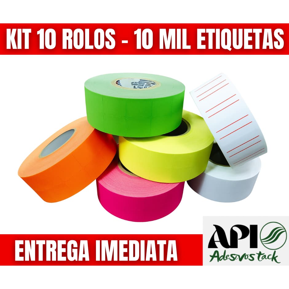 KIT DE ETIQUETA PARA PREÇO - MX 10 ROLOS - 10 MIL ETIQUETAS