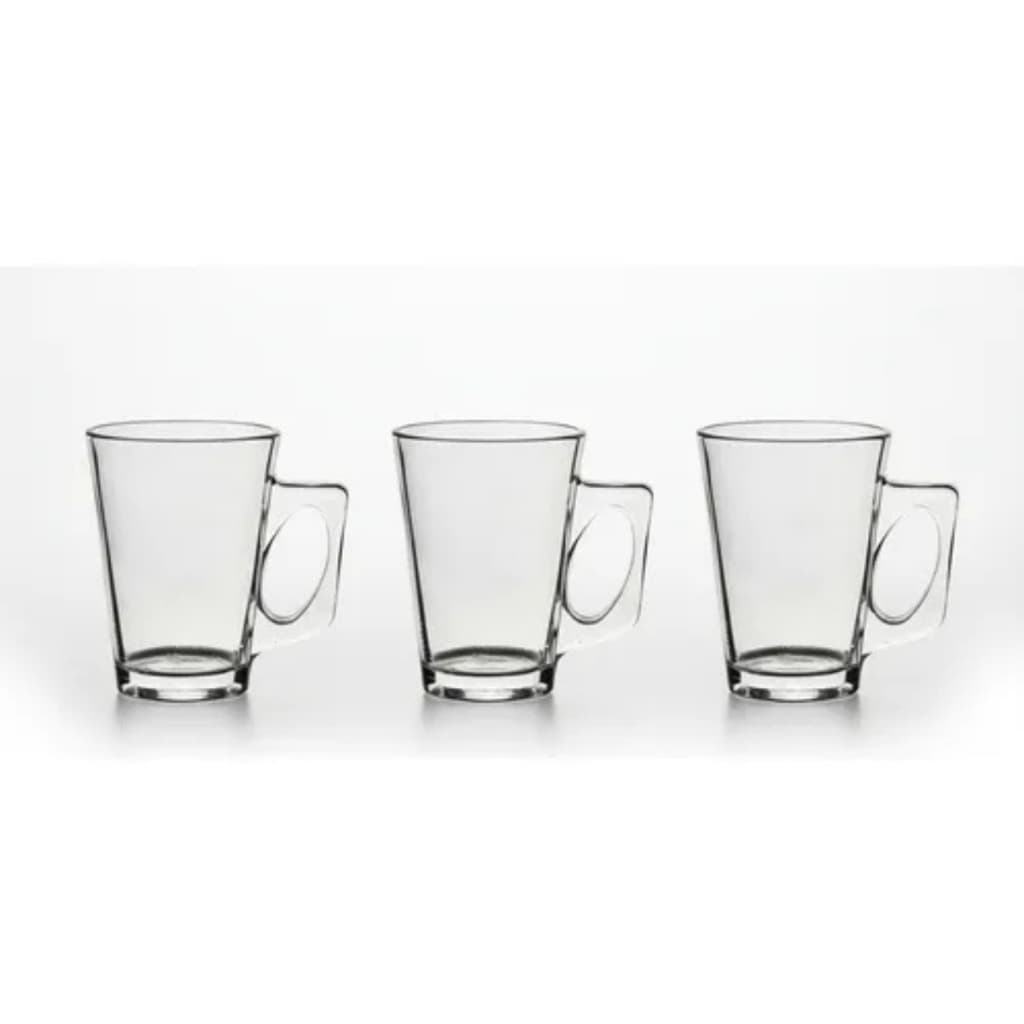 Kit 3 Canecas de Vidro Beber Café Chá Casual 185ml - Class Home