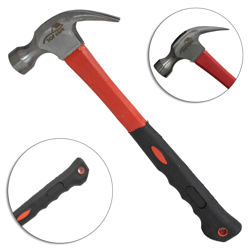 Martelo Unha cabo emborrachado laranja 27cm 1 unidade TOP Casa