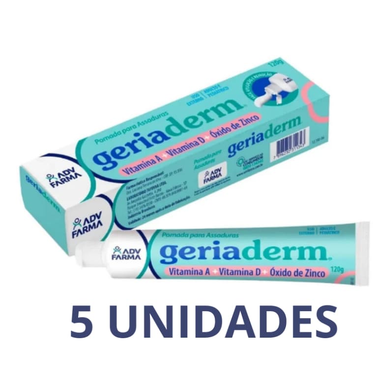 Kit Com 5 Pomada Para Assaduras Geriaderm 120g
