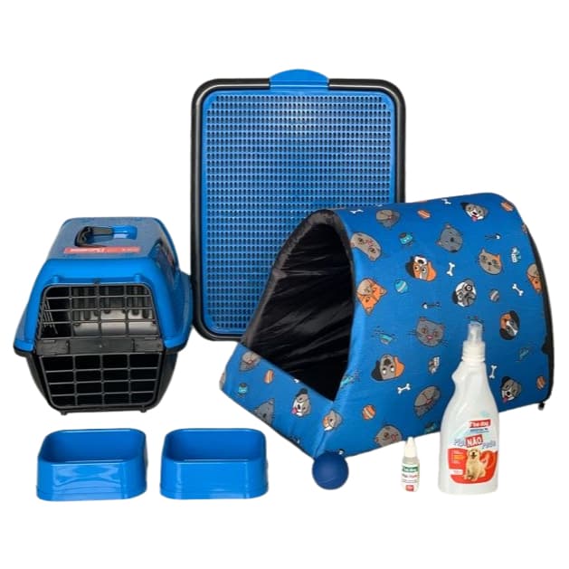 Kit pra cachorro e gato Toca Caixa Transporte Xixi sim/não Completo Tamanho P e M