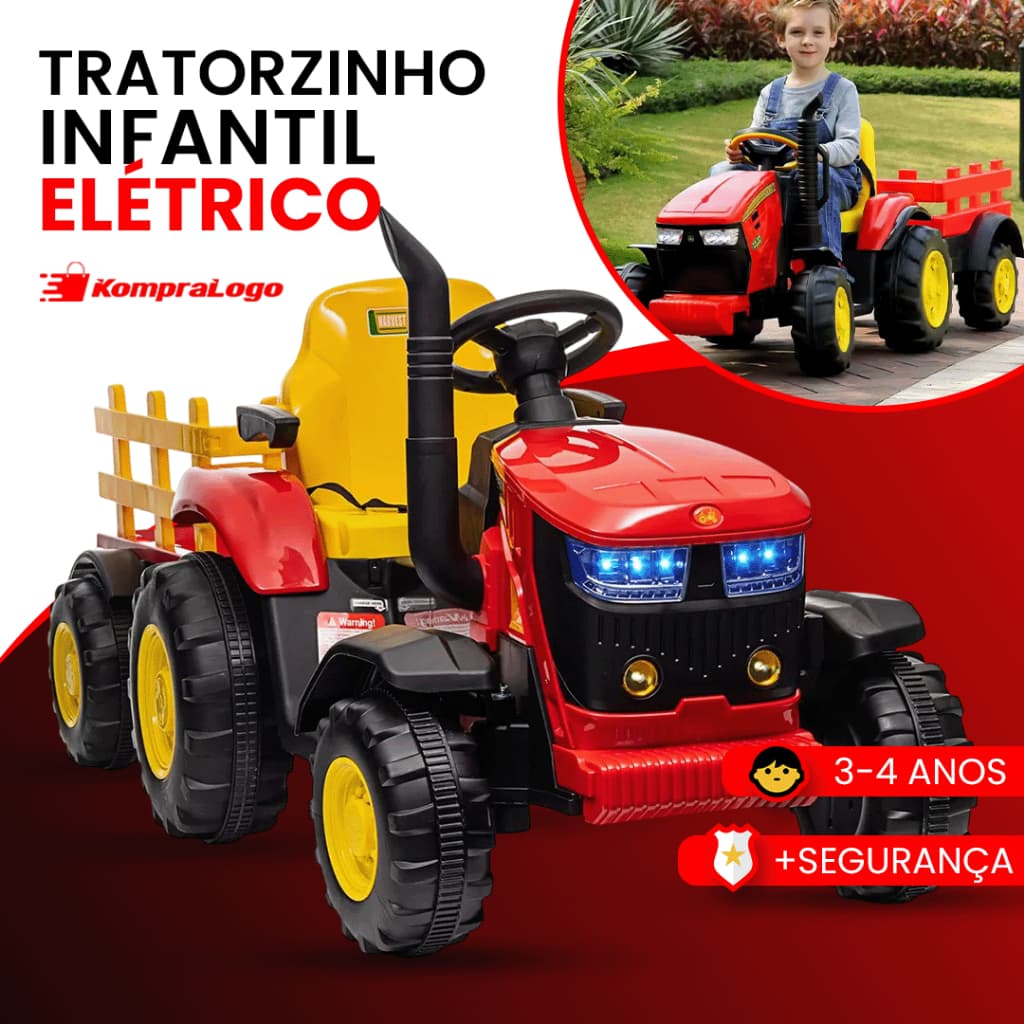 Carro Tratorzinho Infantil Elétrico Menino Menina Potente