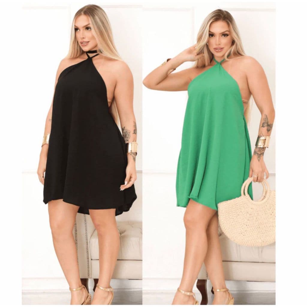 Vestido Feminino Costa Nua Curto Soltinho Midi