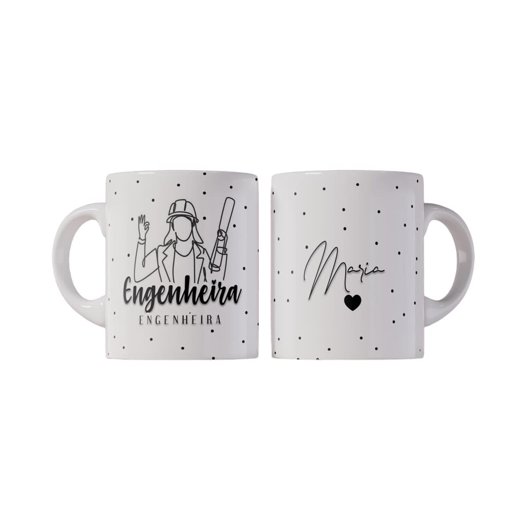 Kit 2 Caneca Porcelana Profissões Personalizada