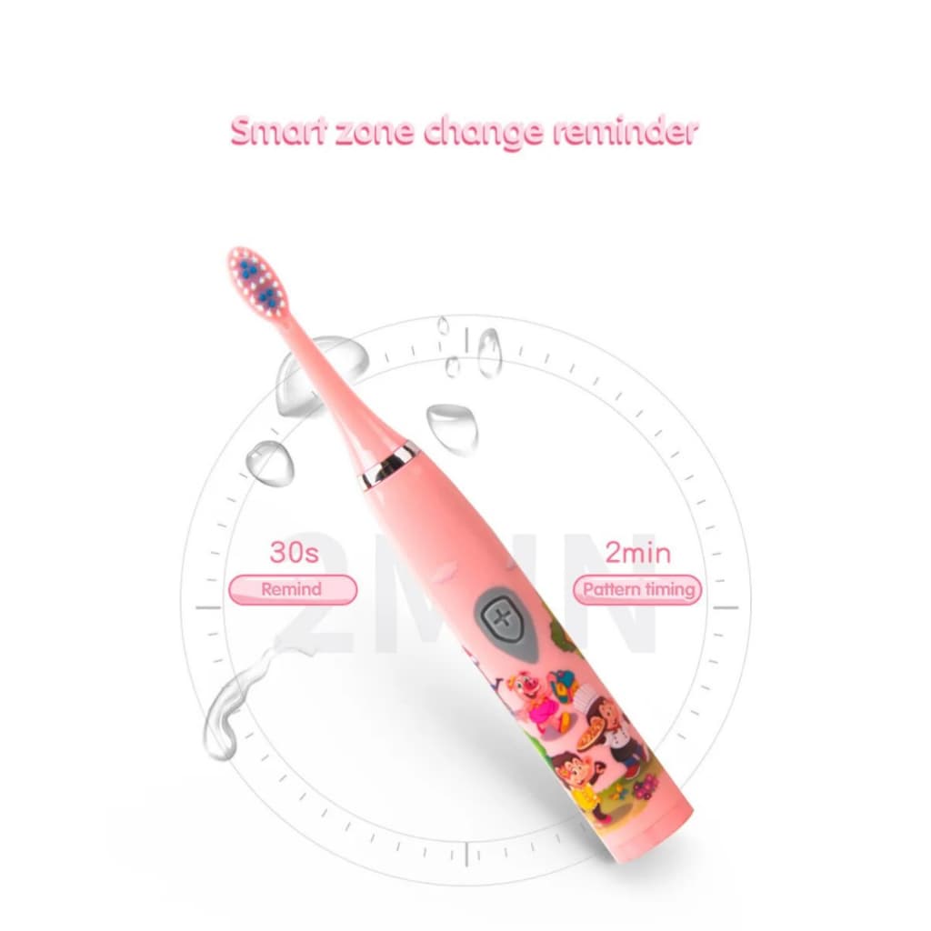 Escova Elétrica Infantil RECARREGAVEL Crianças sonic escova de dentes  colorido dos desenhos animado 5 Refil