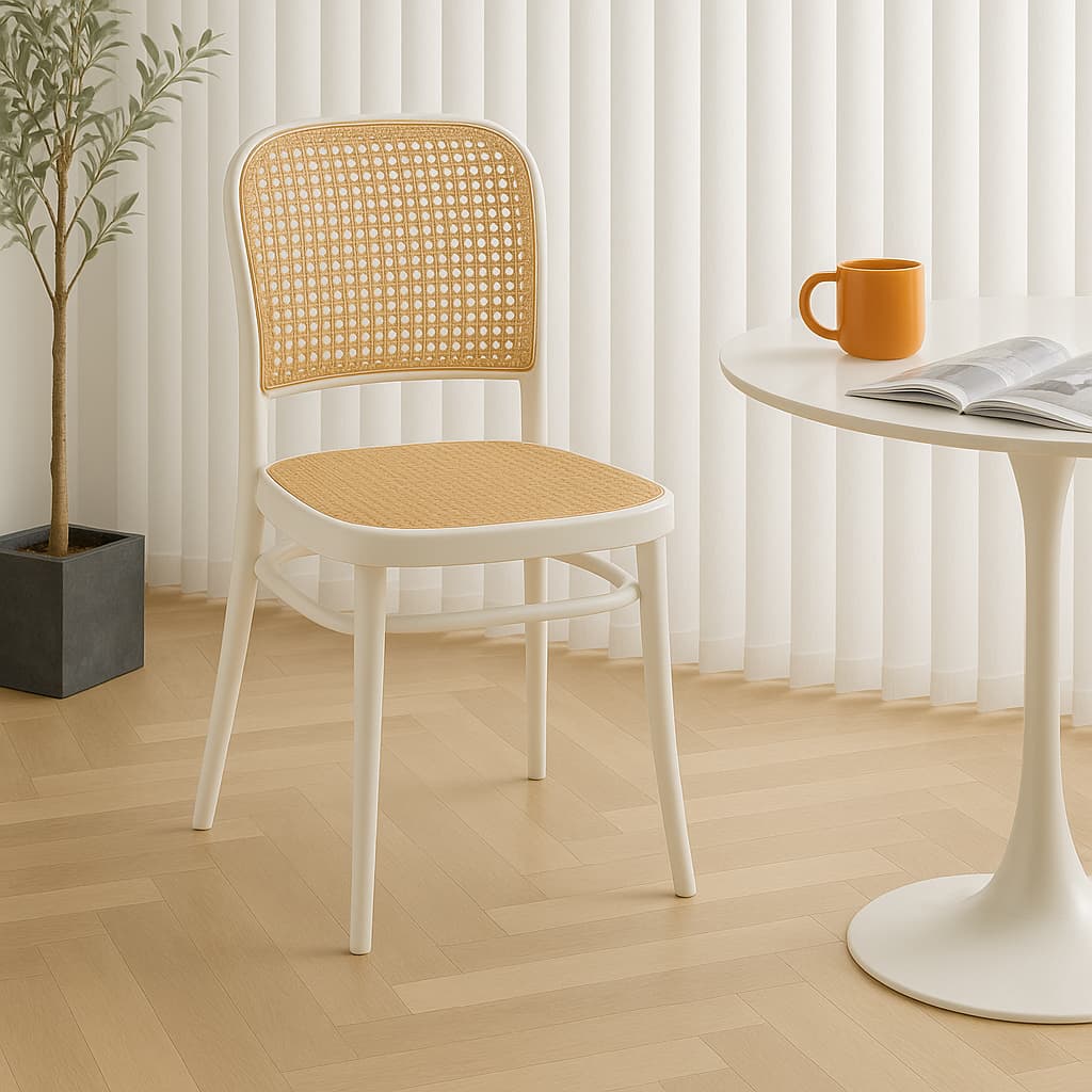 Cadeira Bitlar Rattan em Polipropileno | Design Arabesco | Empilhável | 120kg