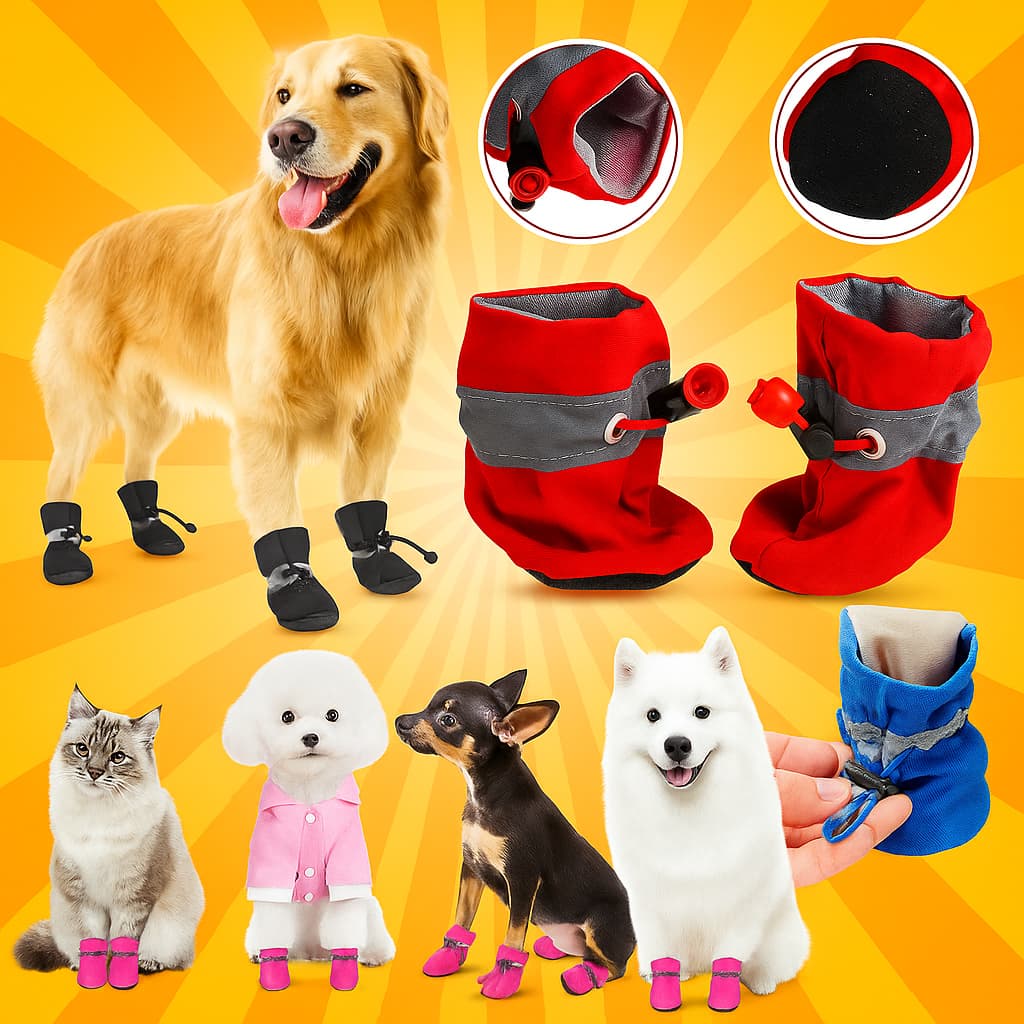 Sapatinho Cachorro Botinha Pet Impermeável Antiderrapante Calçado para Gato Roupa Frio e Calor