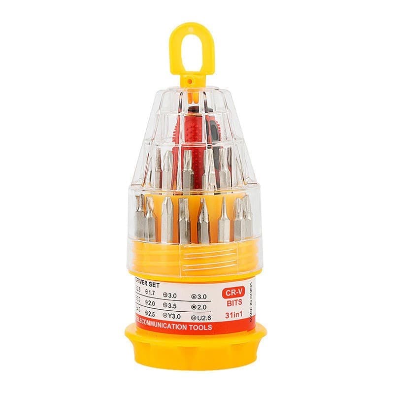 Kit Jogo Chaves 31 em 1 Profissional Aço Cr-V - Pontas Torx/Philips/Allen