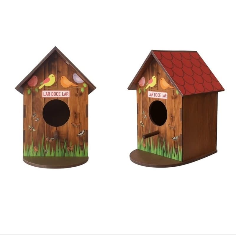 Casinha de passarinho decoração enfeite em MDF Jardim Varanda