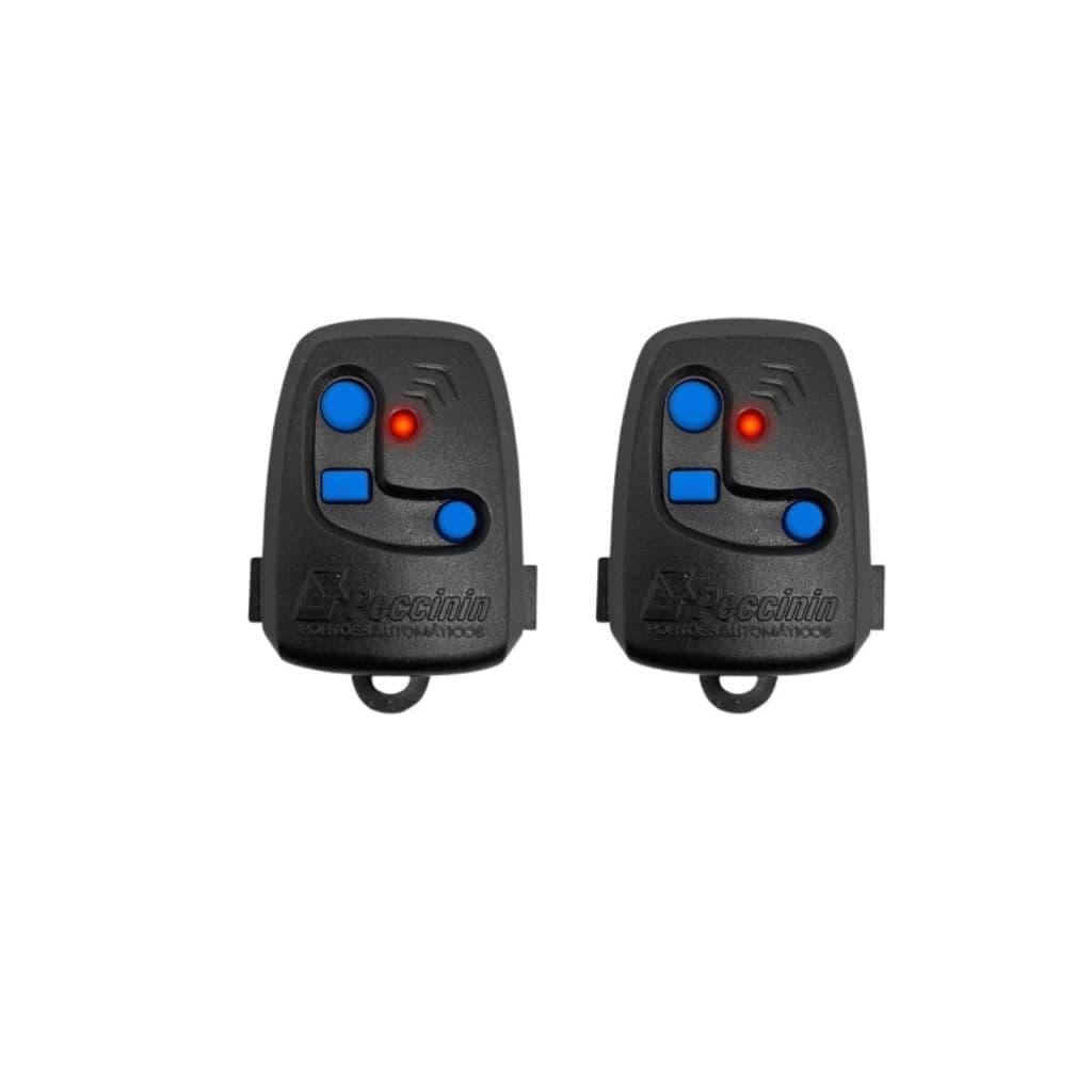 Kit 2 Controles 2 Pilhas Residência Portão Automático - Peccinin Nice Frequência 433,92 TX 3C Preto