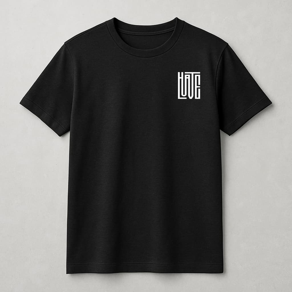 Camiseta Básica Love/Hate 100% Algodão Fio 30.1