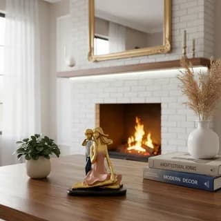 Estateta Decorativa Mãe e Filho em Gesso