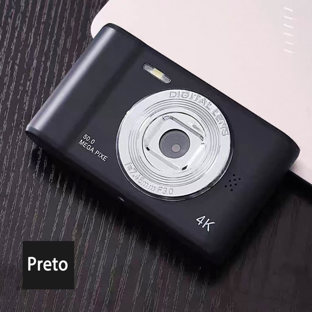 4K CCD Câmera Digital Mini Retro Viagem Selfie De 50MP HD De 2,4 Polegadas Tela De Campus Cam