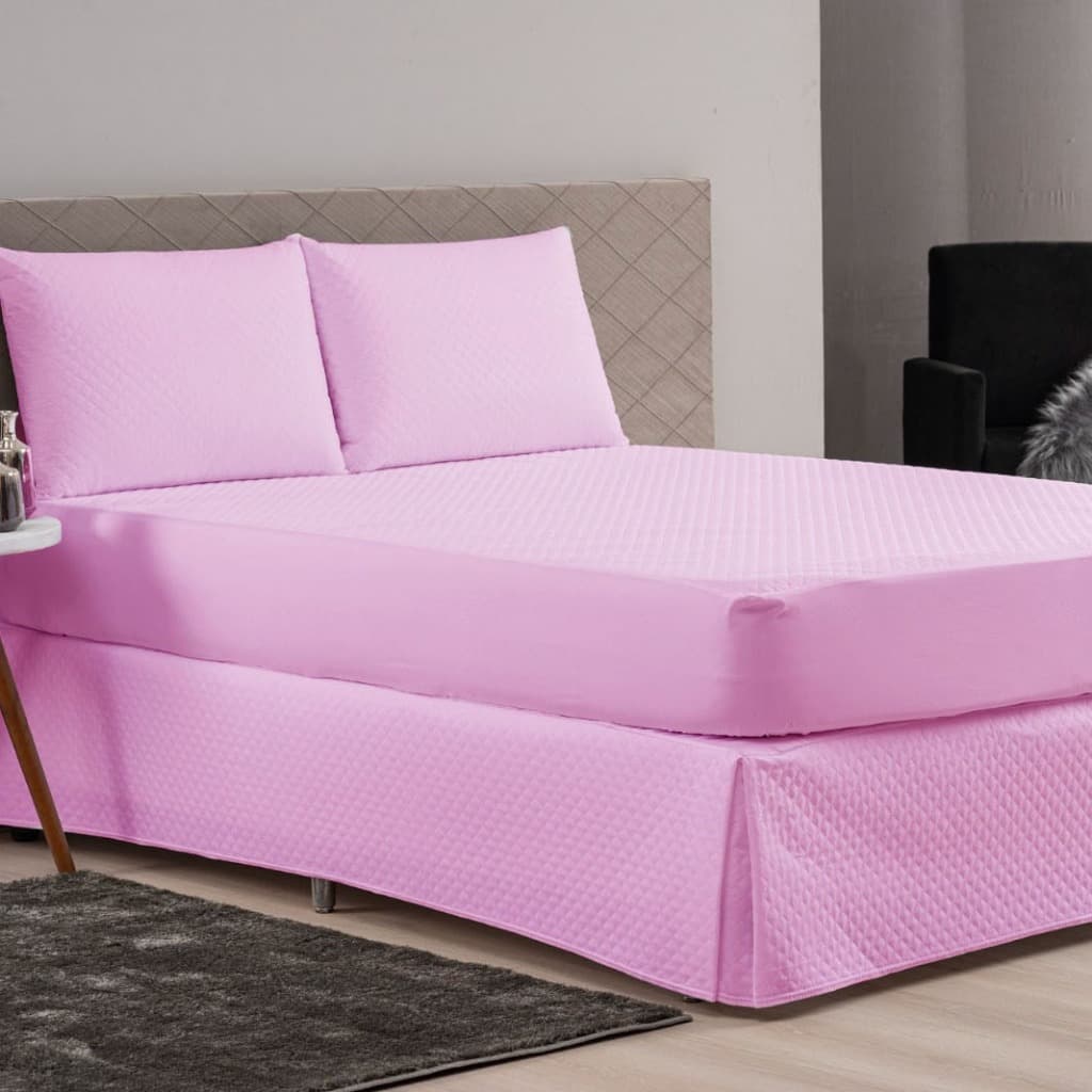 Kit Capa Protetor Impermeável para Colchão + Saia Matelada + Capa Travesseiro Impermeável